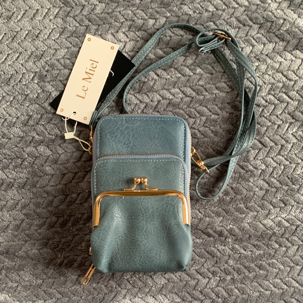 Le Miel Crossbody Double Zip Adjustable Strap Purse